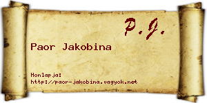 Paor Jakobina névjegykártya